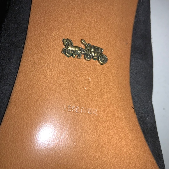 Coach Jade square toe suede loafers Sz 10 chunky heels dustbag & booklet New - Picture 9 of 11